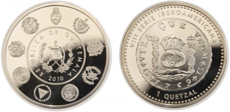 65 EUR 1 Quetzal 2010  Guatemala  Plata  999 27 gr